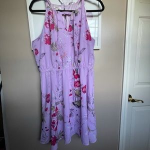 Maurices sundress light purple w/ pink floral L